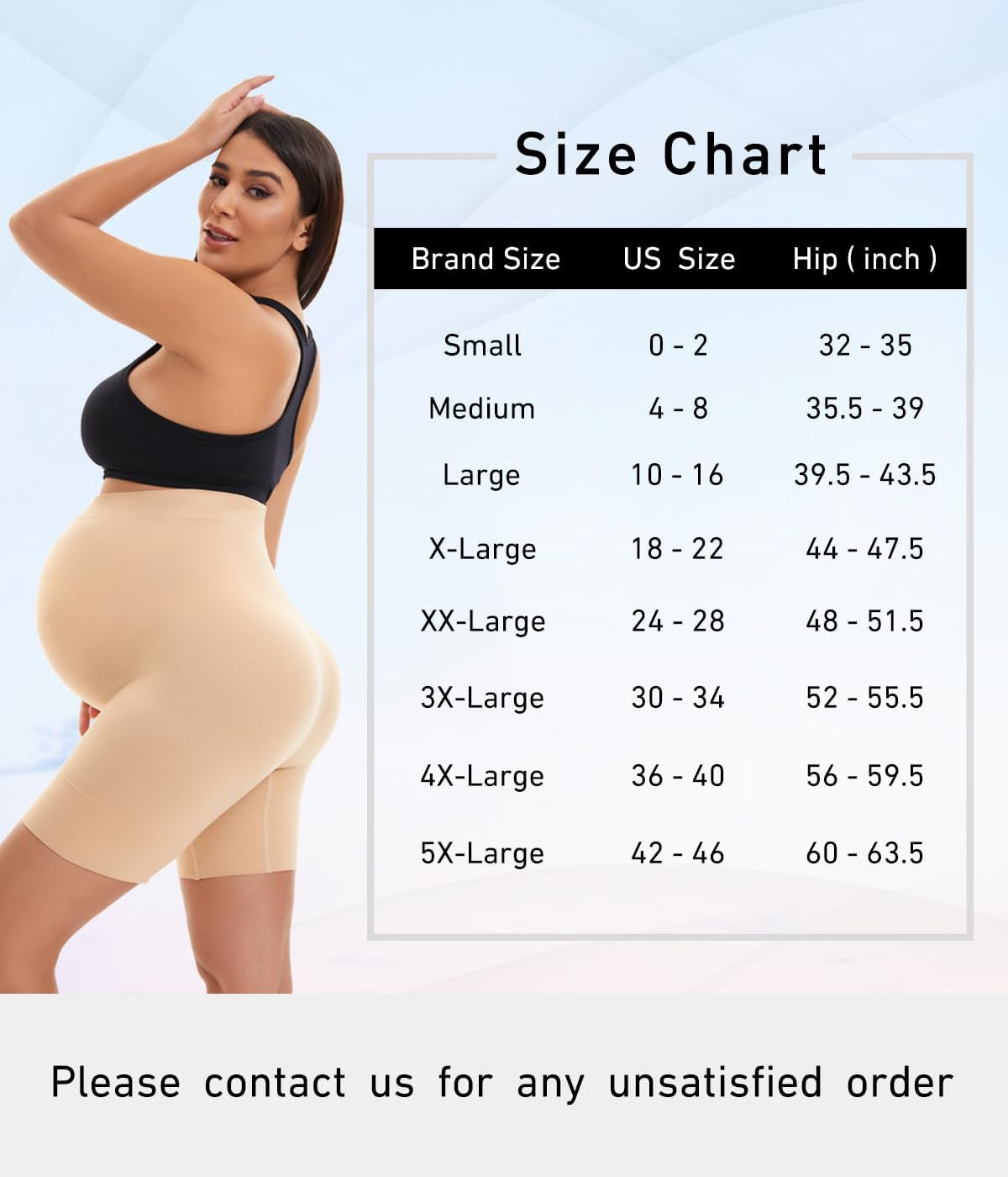 Seamless Maternity Shapewear, Prevent Thigh Chaffing, Belly Support, S-5XL