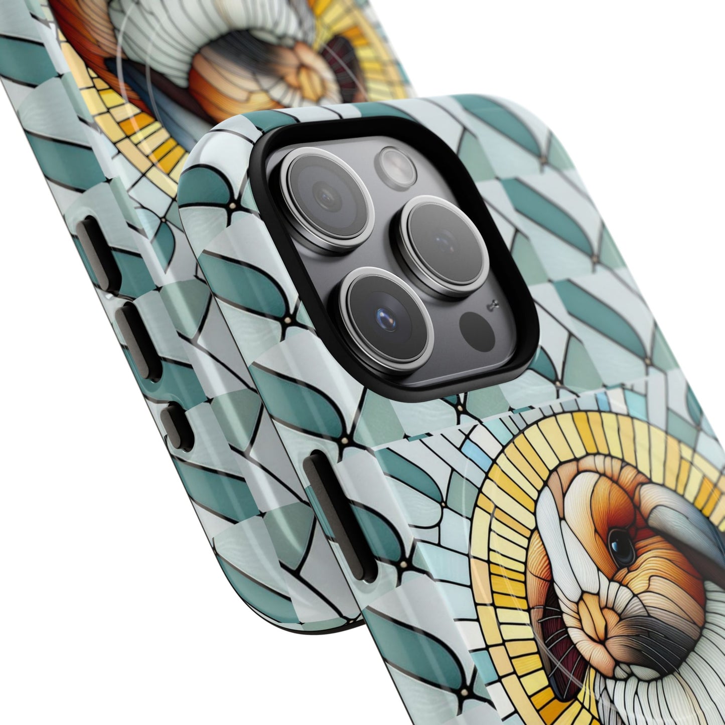 Holland Lop Rabbit Animal Stained Glass Design Tough Magnetic Cases