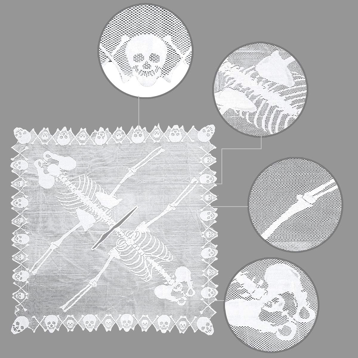 Halloween Costumes for Women, Women'S Halloween Lace Skeleton Poncho Costume,Include Lace Mask,One Size Fits All