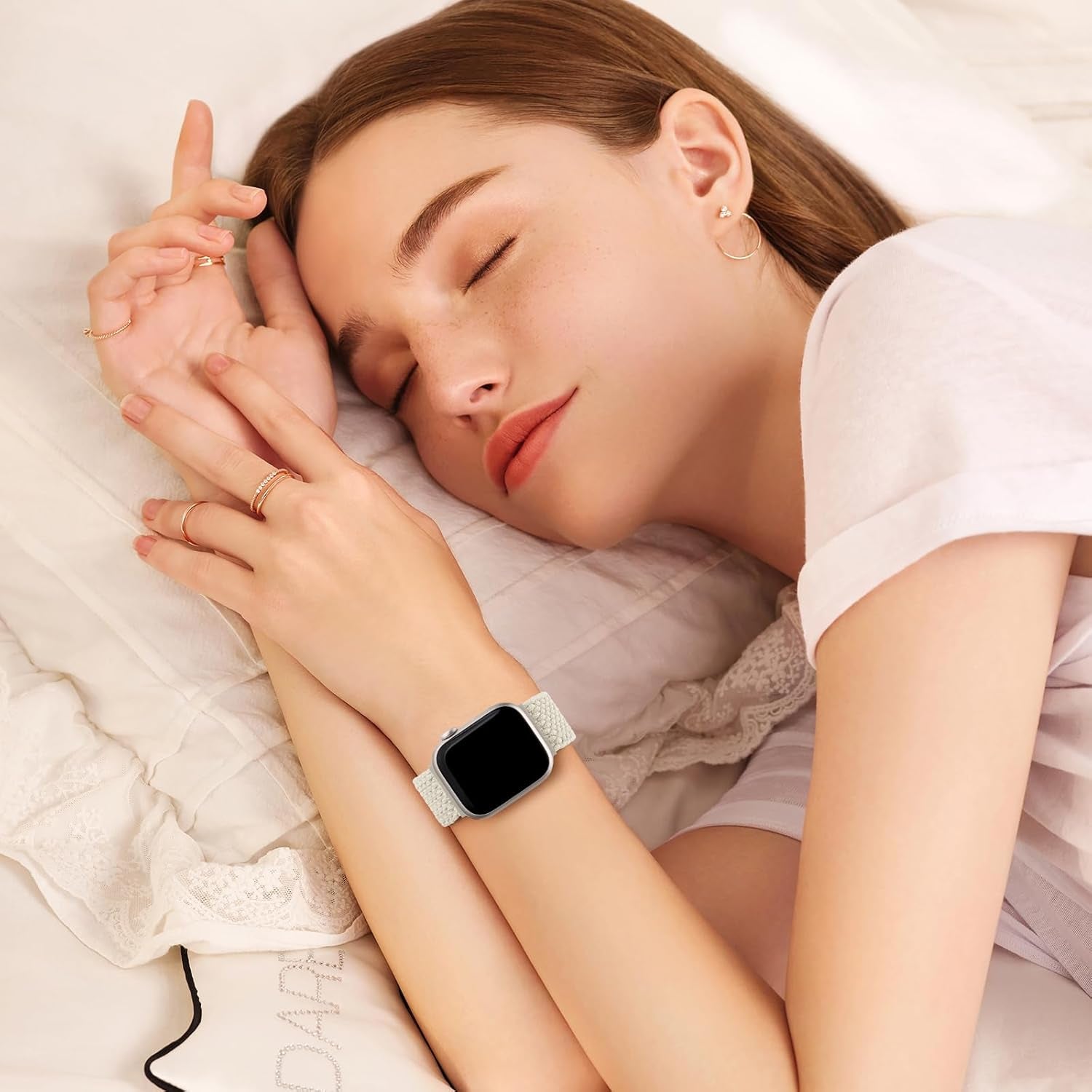 Braided Solo Loop Compatible with Apple Watch Band 38Mm 40Mm 41Mm 42Mm 44Mm 45Mm 49Mm for Women Men,Stretchy Nylon Sport Elastic Strap for Iwatch Bands Series 9 8 7 6 5 4 3 2 1 SE Ultra/Ultra 2