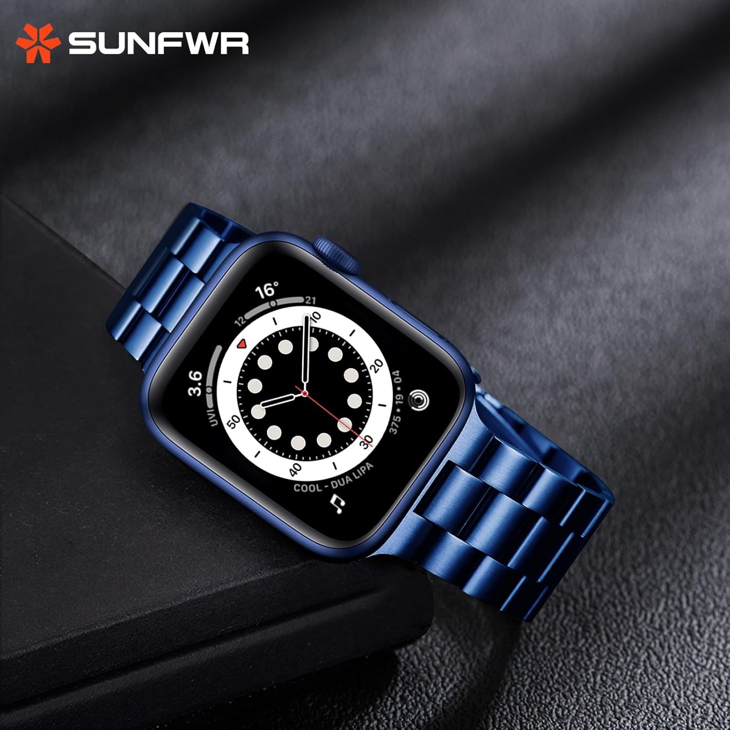Compatible with Apple Watch Band 41Mm 40Mm 38Mm for Women Men, Stainless Steel Metal Iwatch Band with Case for Apple Watch Series 9/8/7/6/5/4/3/2/1/SE/SE2 (Dark Blue, 38Mm/40Mm/41Mm)