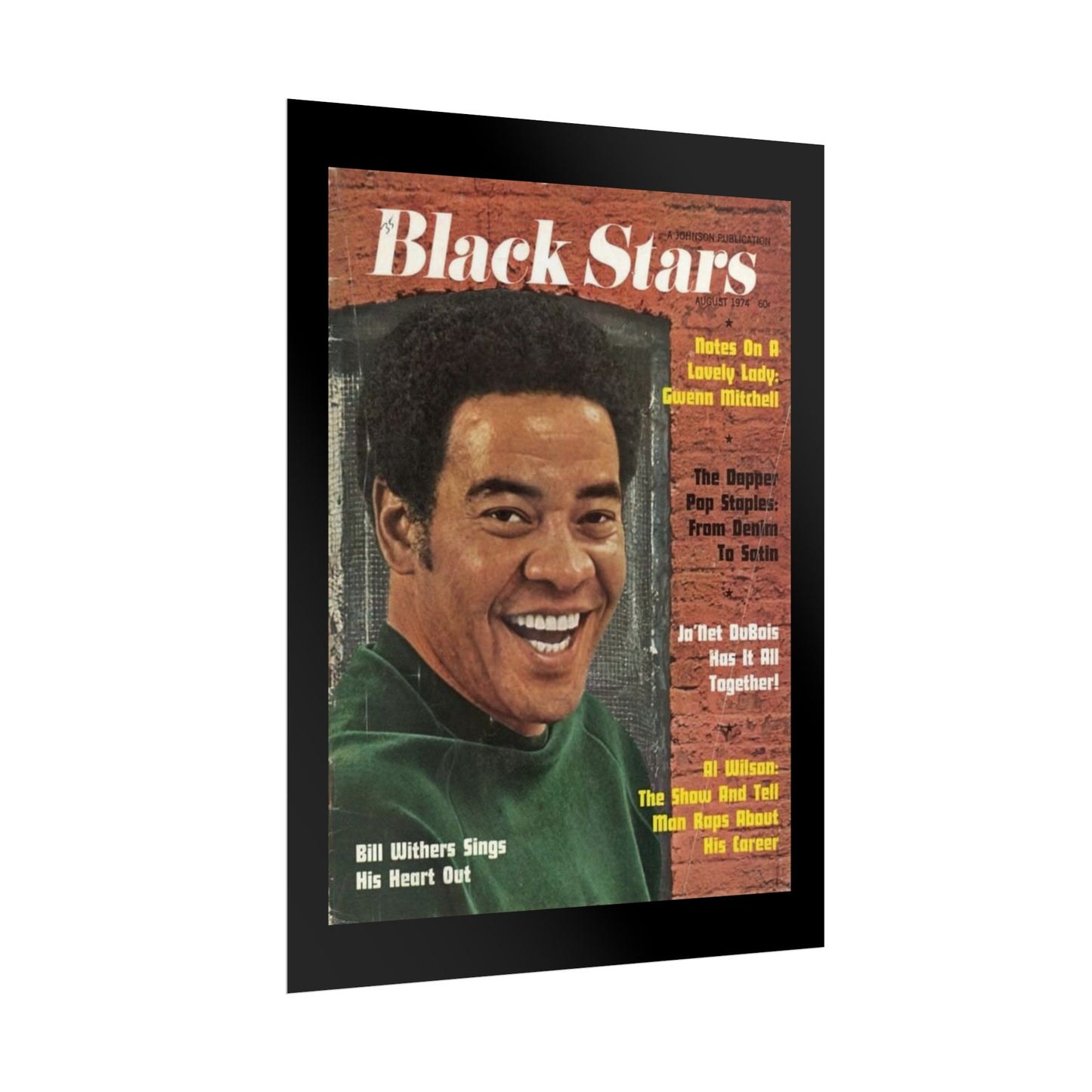 Vintage Music Rolled Posters - Bill Withers, August 1974 Design