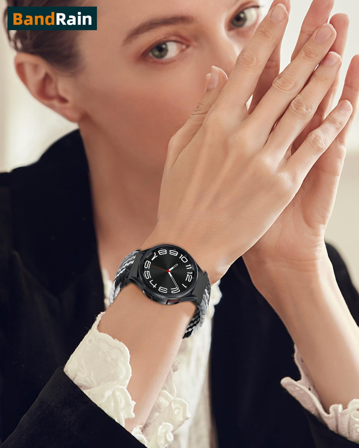 One Click No Gap Magnetic Braided Bands Compatible with Samsung Galaxy Watch 7 6 4 5 FE Band 40Mm 44Mm/Watch 6 4 Classic 47Mm 43Mm 42Mm 46Mm/Watch 5 Pro 45Mm, 20Mm Elastic Nylon Sport Strap Men Women