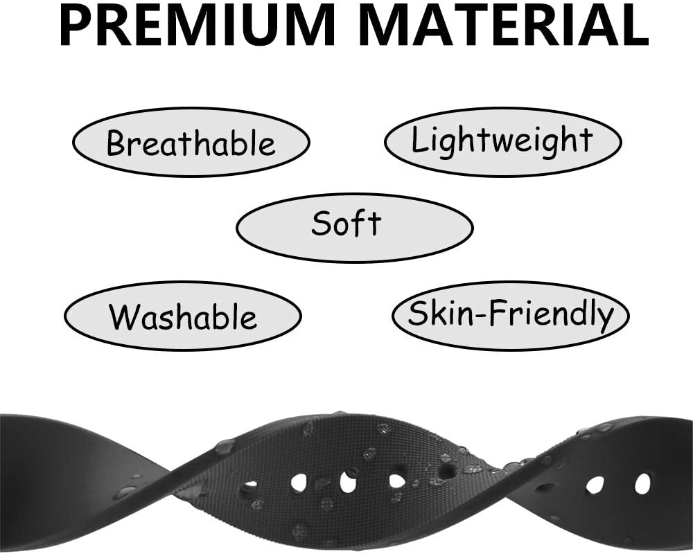 Galaxy Watch 3 41Mm Bands Silicone, Samsung Galaxy Watch Active 2 44Mm Bands Sport for Men Women, 20Mm Replacement Watch Strap for Samsung Gear Sport/Galaxy Watch Active 40Mm-Black