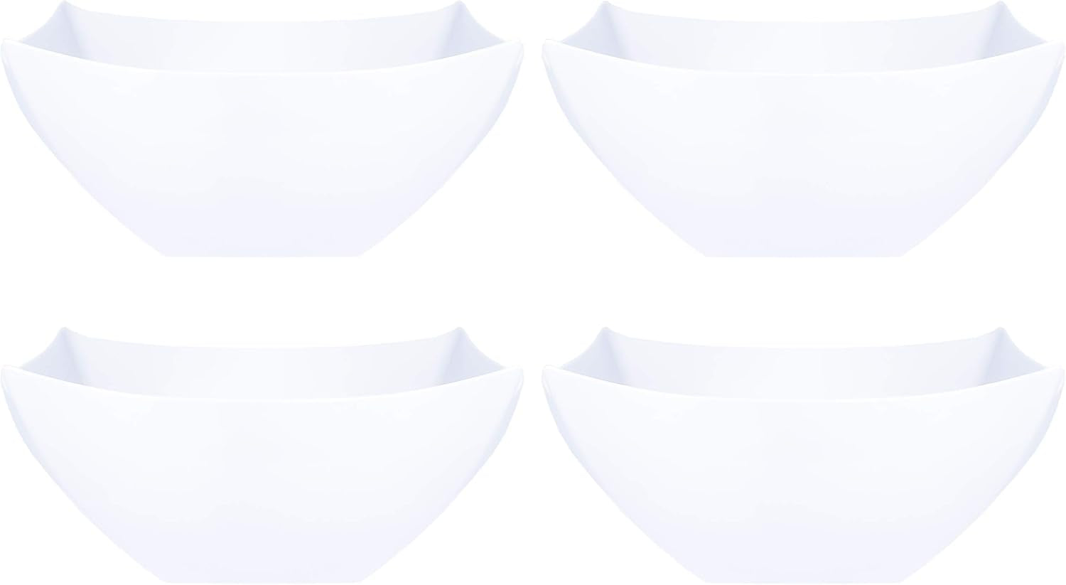 Disposable Square Serving Bowls, Party Snack or Salad Bowl, Plastic 2 Green & 2 Red 32 Ounce Pack of 4 32 OUNCE