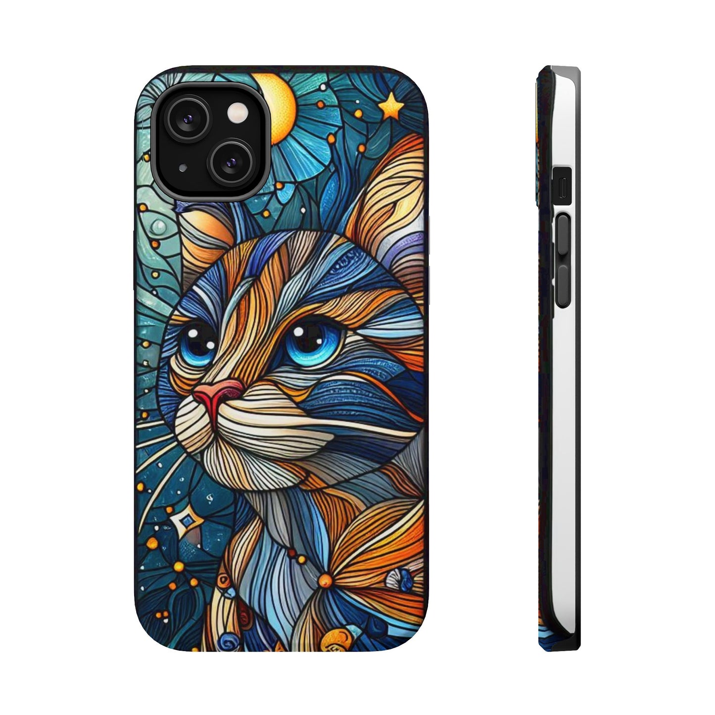 Cat-Stained Glass Magnetic Tough Cases