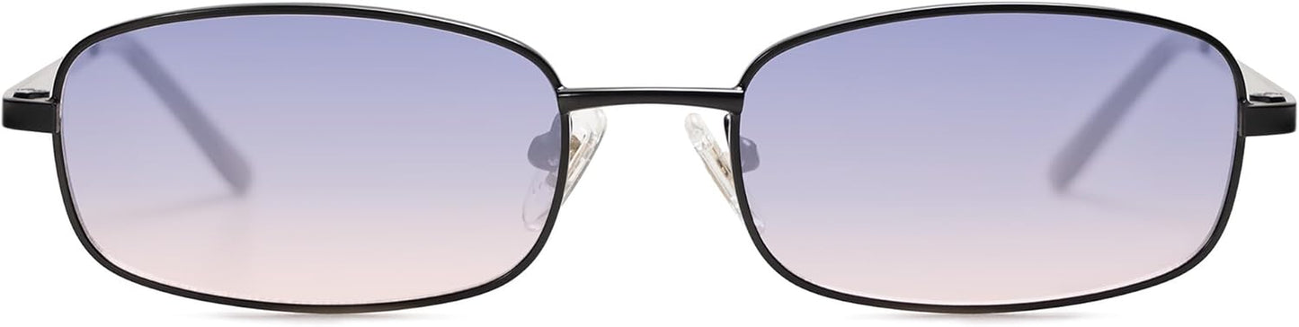 Small Y2K Narrow Rectangle Sunglasses Womens Mens Retro 80S 90S Skinny Sunnies SJ1187