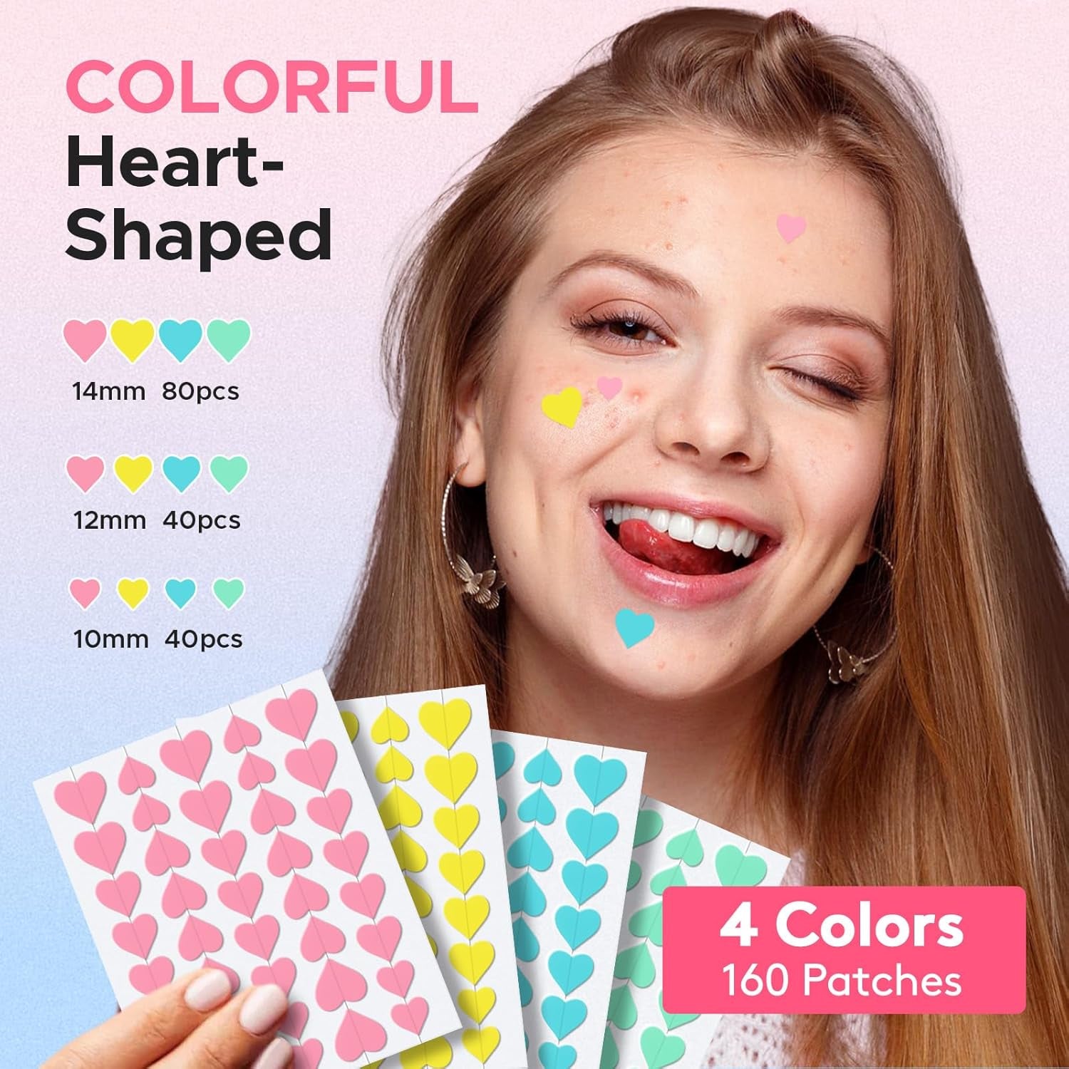 3 in 1 Acne Patch for Face, 7 Sizes 368 Patches Hydrocolloid Acne Patches for Chin, Forehead, Nose, 16 XL Pimple Patches Large for Body, Heart-Shaped Acne Cover Zit Patches Acne Dots Sticker