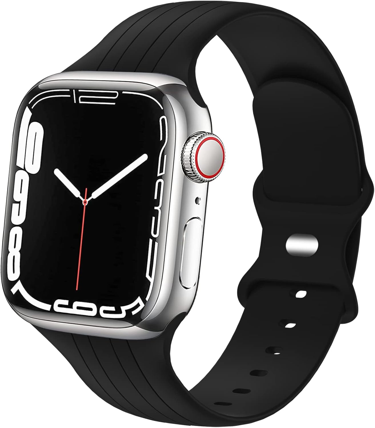 Designer Sport Bands Compatible with Apple Watch Band 38Mm 40Mm 41Mm 42Mm 44Mm 45Mm 49Mm Series 9 8 7 6 5 4 3 2 1 SE Women Men, Breathable Soft Silicone Strap Replacement Wristbands for Iwatch Bands