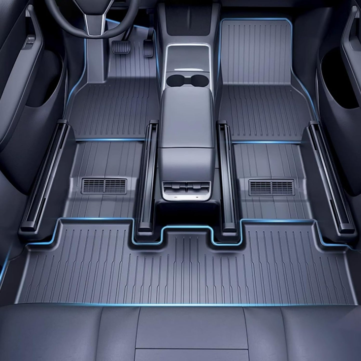 2025 Model Y Floor Mats for Tesla Model Y Accessories 2024 Floor Mats 5 Seater Mat 3 Pcs Cargo Liner Compatible with Tesla Model Y 2024 2023 2022 2021, Not Fit for New Model Y 2025 Launch Series