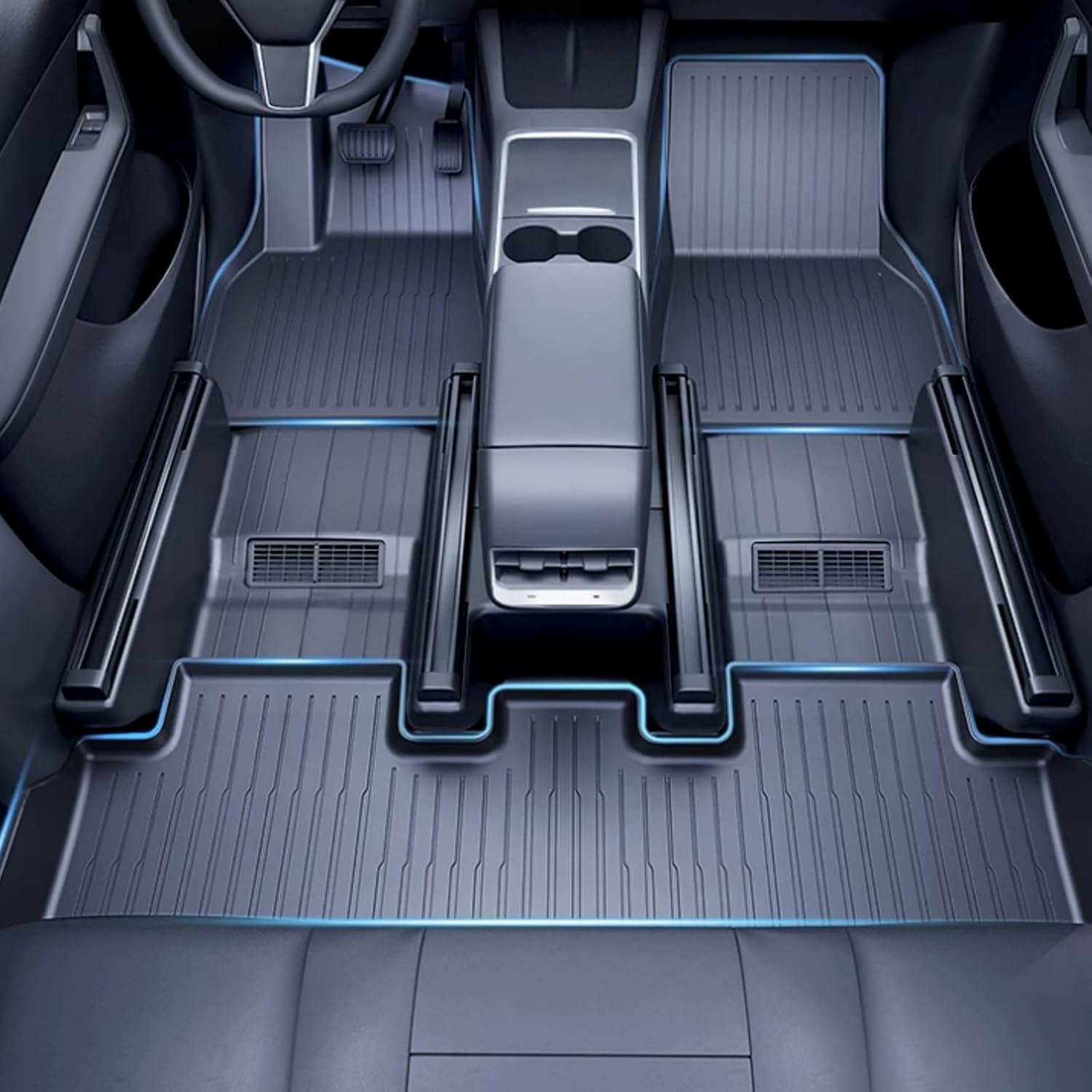 2025 Model Y Floor Mats for Tesla Model Y Accessories 2024 Floor Mats 5 Seater Mat 3 Pcs Cargo Liner Compatible with Tesla Model Y 2024 2023 2022 2021, Not Fit for New Model Y 2025 Launch Series