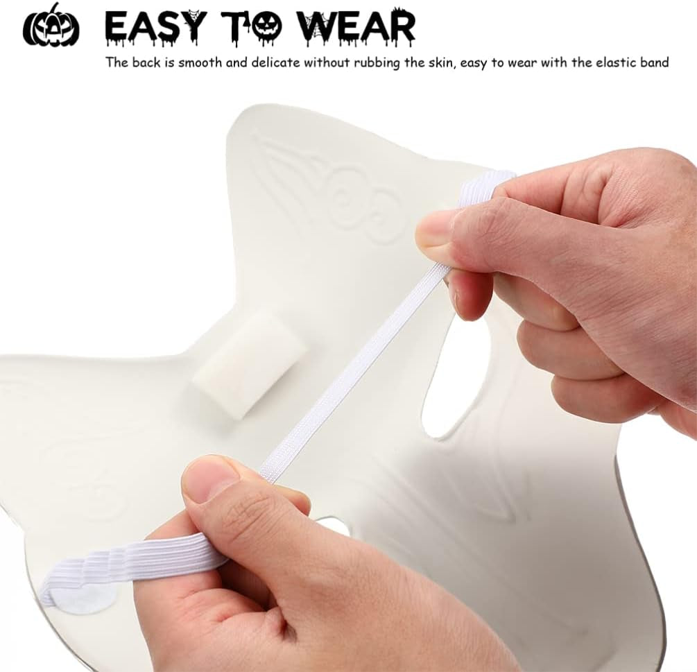 Blank Fox Mask, 2Pcs Halloween Fox Mask DIY Blank Mask Fox Japanese Kabuki Masks White Paintable Mask for Halloween Masquerade Costume Prop