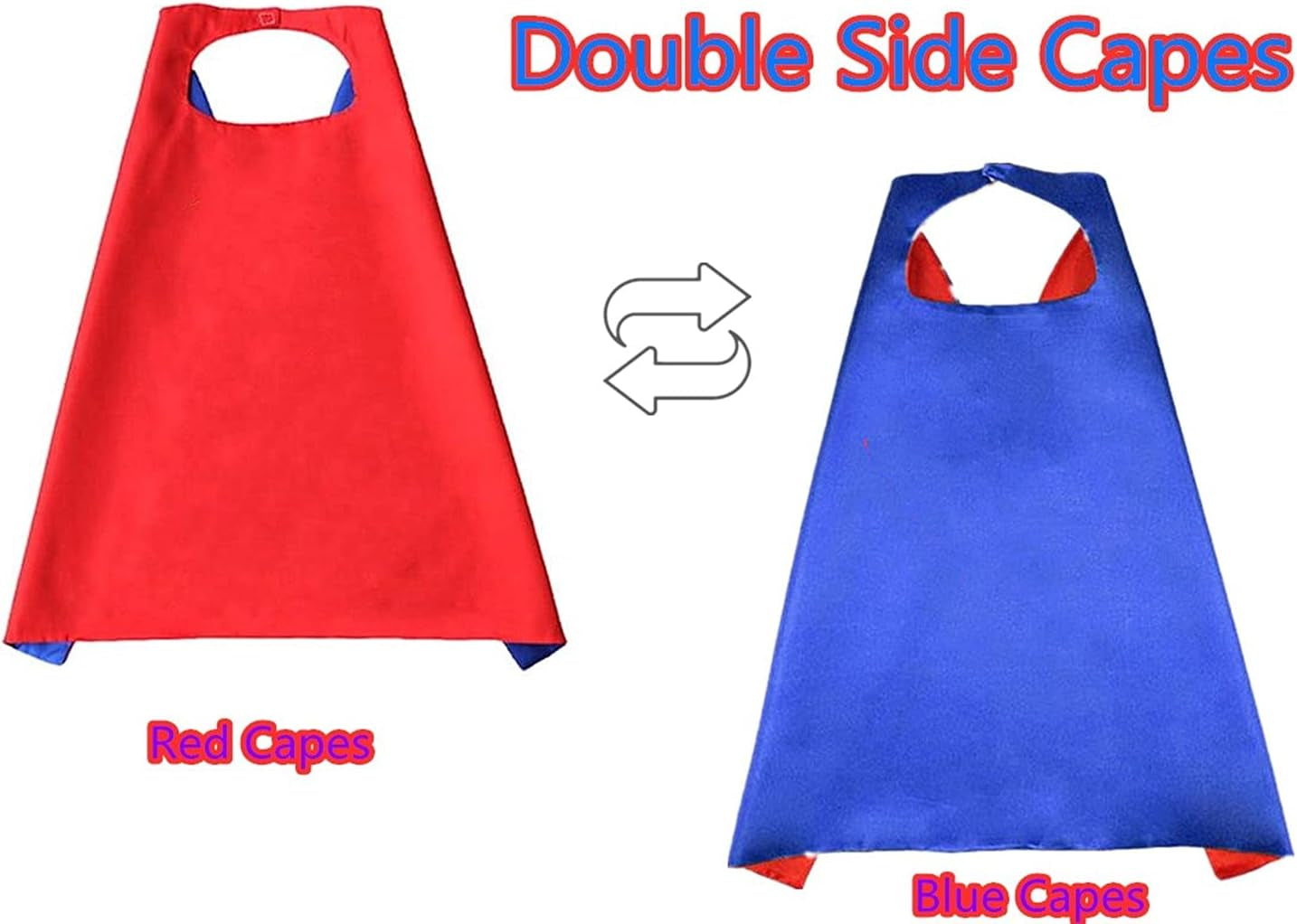 Capes and Masks for Kids Double Side Dress up Costumes Christmas Halloween Cosplay Gift for Boys Girls