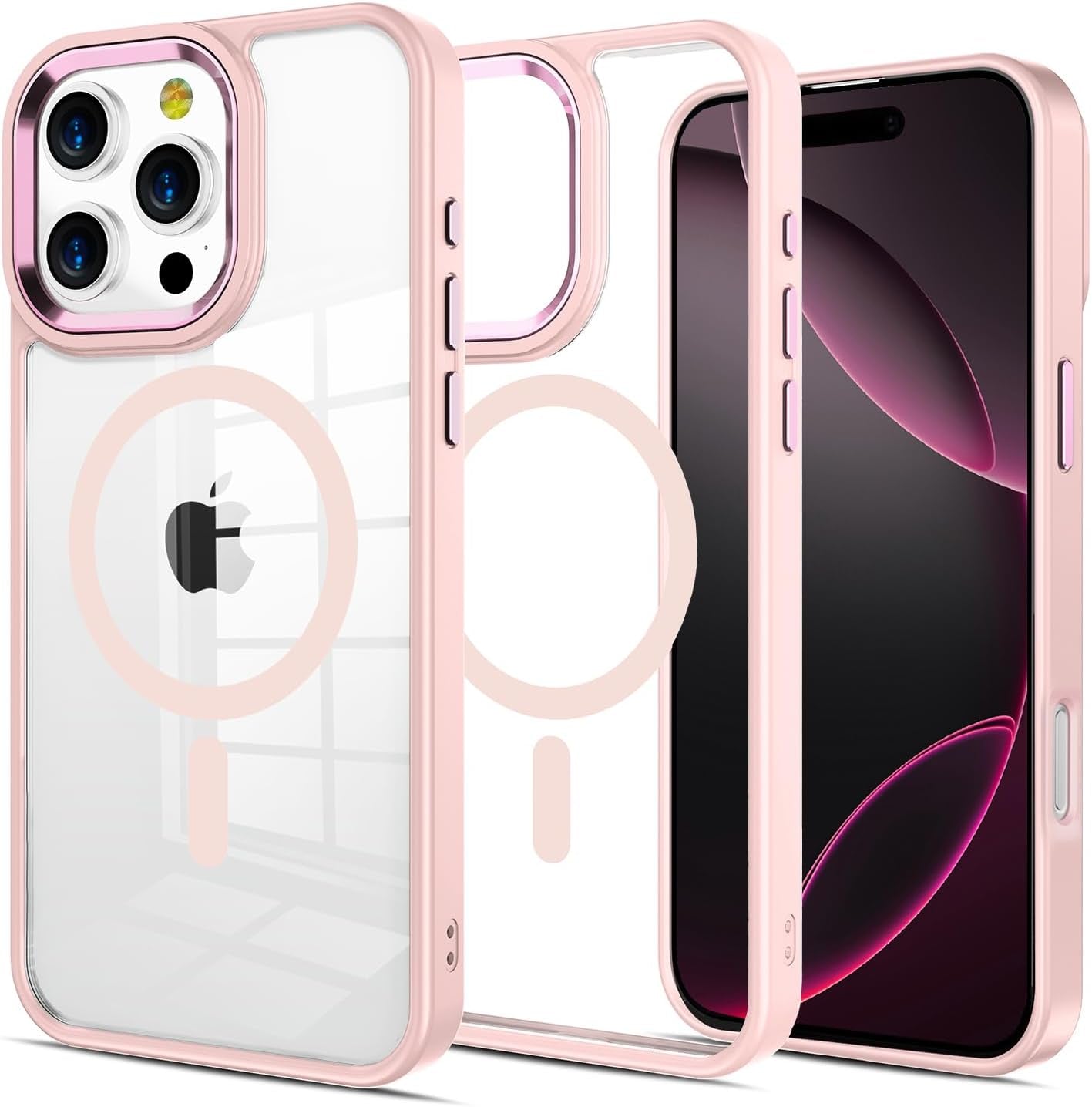 2025 New Magnetic for Iphone 16E Case,Compatible with Magsafe,Military Grade Drop Tested, Shockproof Matte Translucent Hard Back Slim Protective Case.Black Magnetic Circle.
