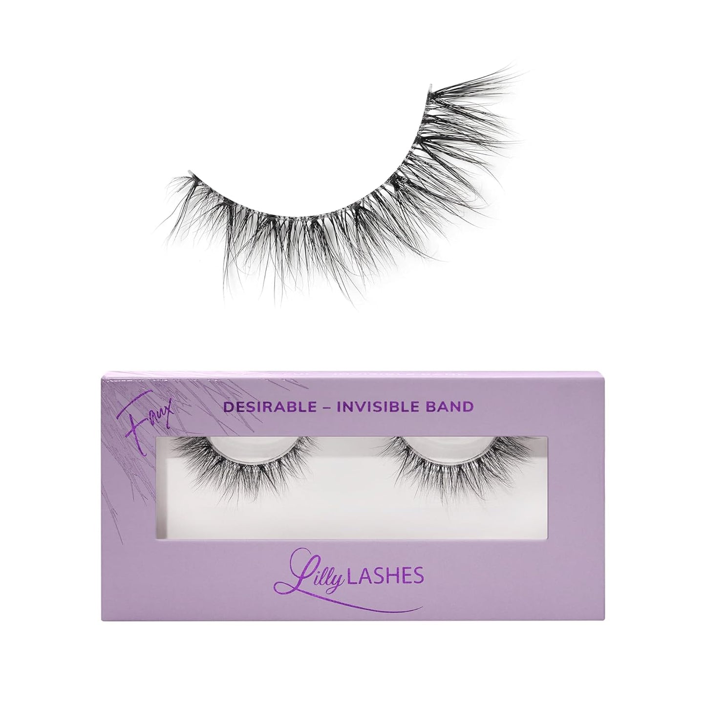 Sheer Band, False Eyelashes W/Invisible Band Lashes, False Lashes Natural Look, Wispy Lashes Style, Clear Band Lashes, Reusable Eyelashes 20X, Lash Glue Not Included, 13.5Mm (Persuasive)
