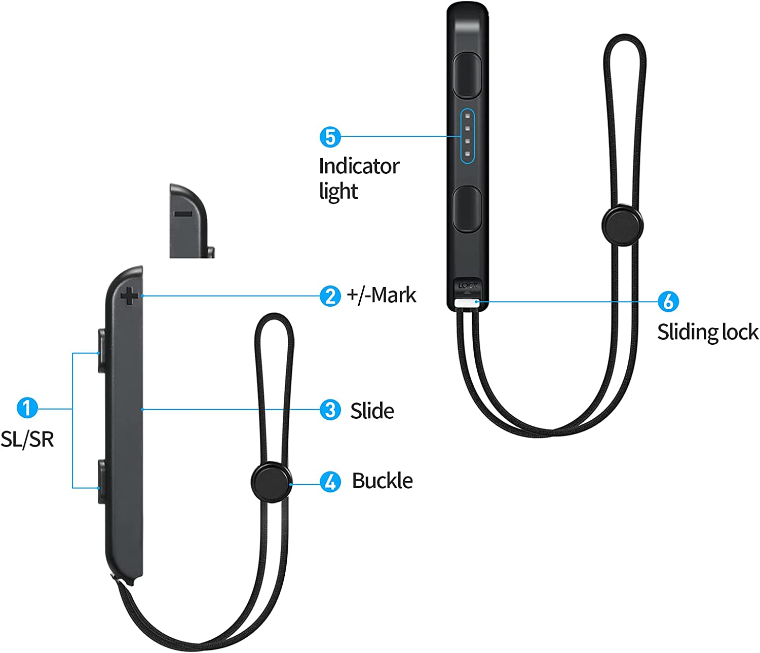 Wrist Strap for Switch Joycon – 2 Pack Lanyard Replacement Parts Accessories for Joy Con Joy-Con Controller