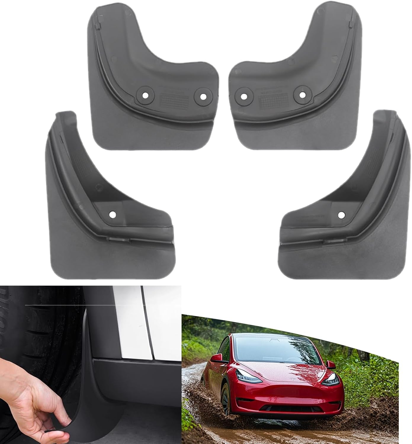Model Y Mud Flaps for Tesla Model Y Accessories 2024 Mud Flaps Tire Splash Guards Fit for Model Y 2024 2023-2020 No Drilling Splash Guard (Model Y 2024-2021)