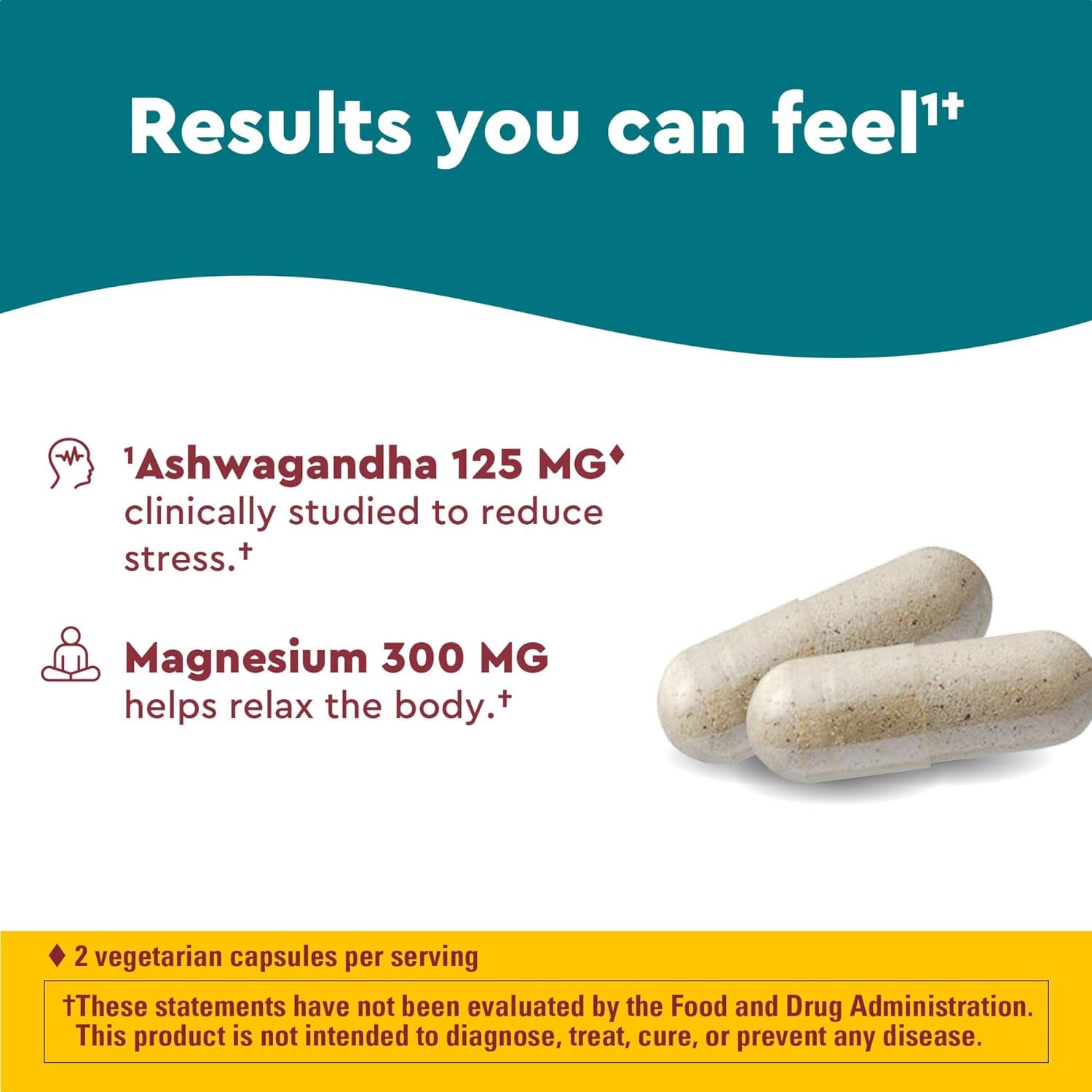 Wellblends Calm & Relax, Ashwagandha 125Mg, Magnesium 300 Mg, 54 Vegetarian Capsules TLBH