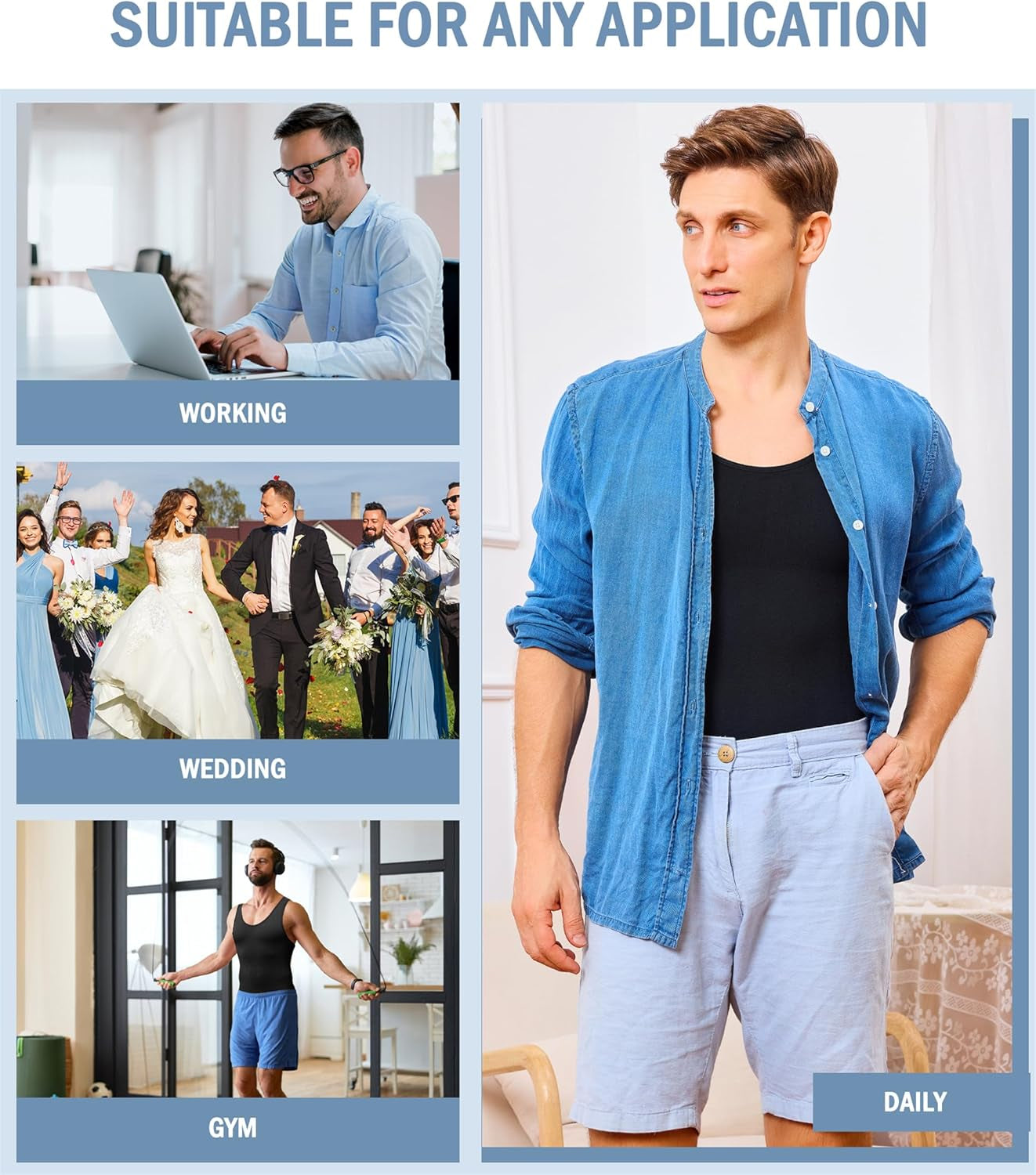 Mens Full Body Shaper Slimming Shirt Tummy Control Shapewear Sleeveless Compression Bodysuit Fajas Para Hombres