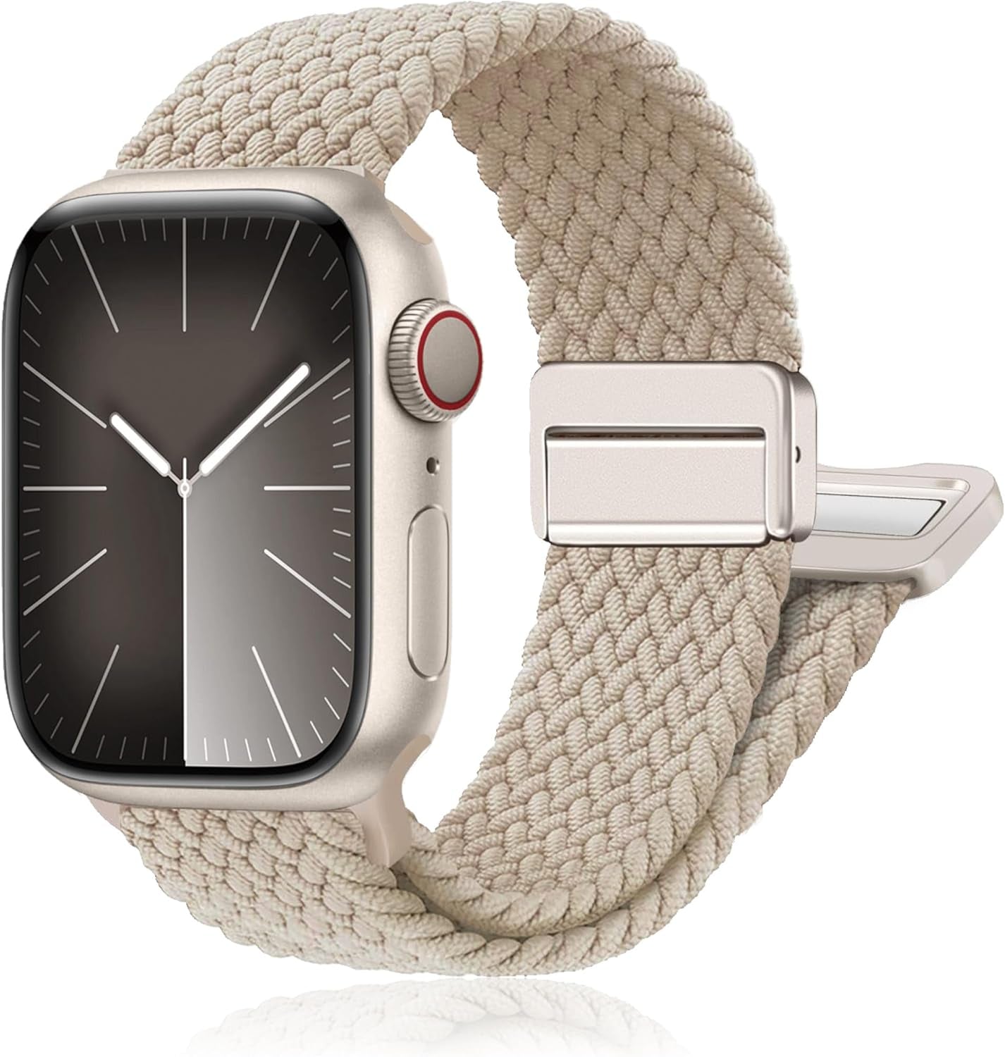 Magnetic Braided Stretchy Loop - Compatible with Apple Watch Band 42Mm 46Mm 40Mm 41Mm 44Mm 45Mm 38Mm Ultra/2 49Mm Women Men,Elastic Woven Fabric Nylon Strap for Iwatch Ultra Series 10 9 8 7 6 5 4 3 SE