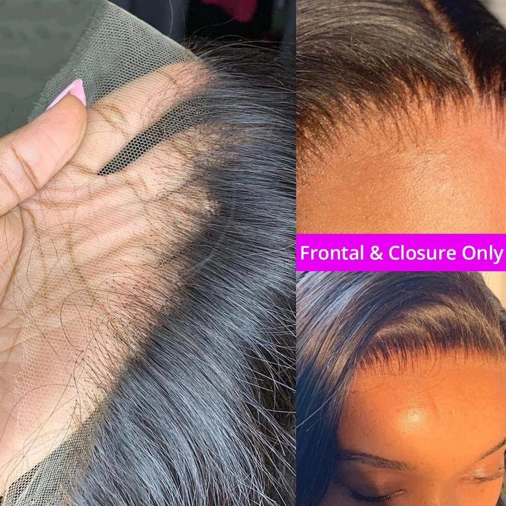 Straight 13X4 HD Lace Frontal Human Hair Extensions Ear to Ear HD Frontal Closure Brazilian Straight Transparent 130% Density Lace Frontal Human Hair