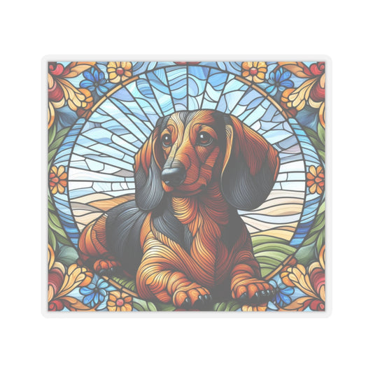 Artistic Dachshund Kiss-Cut Stickers, Cute Dog Decals for Laptop, Unique Pet Lover Gift, Decorative Planner Stickers, Colorful Animal Art
