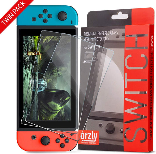 Glass Screen Protectors Compatible with Nintendo Switch - Premium Tempered Glass Screen Protector Twin Pack [2X Screen Guards - 0.24Mm] for 6.2 Inch Tablet Screen on Nintendo Switch Console