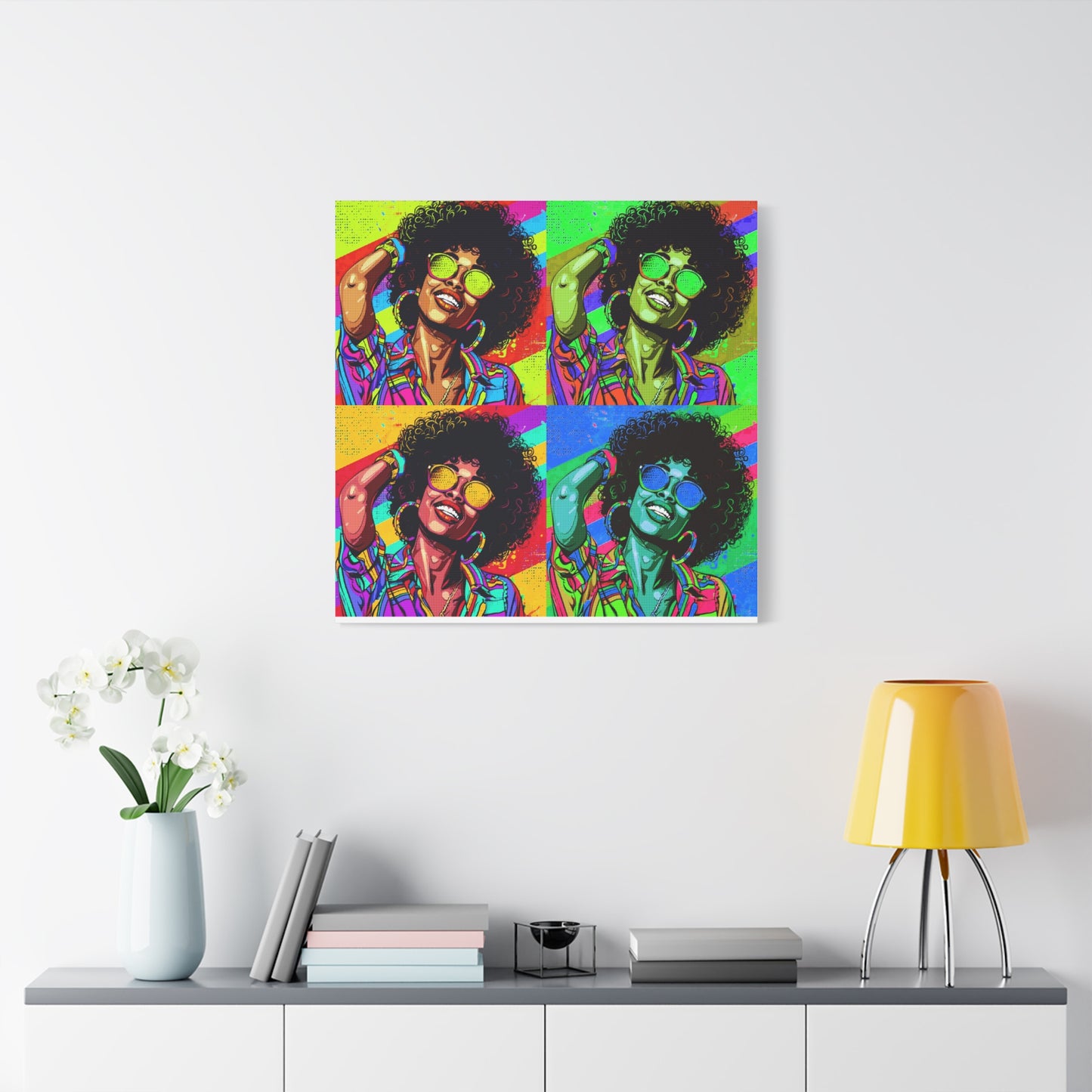 BLACK BEAUTY COLORFULL ANDY WARHOL STYLE Matte Canvas, Stretched, 1.25"