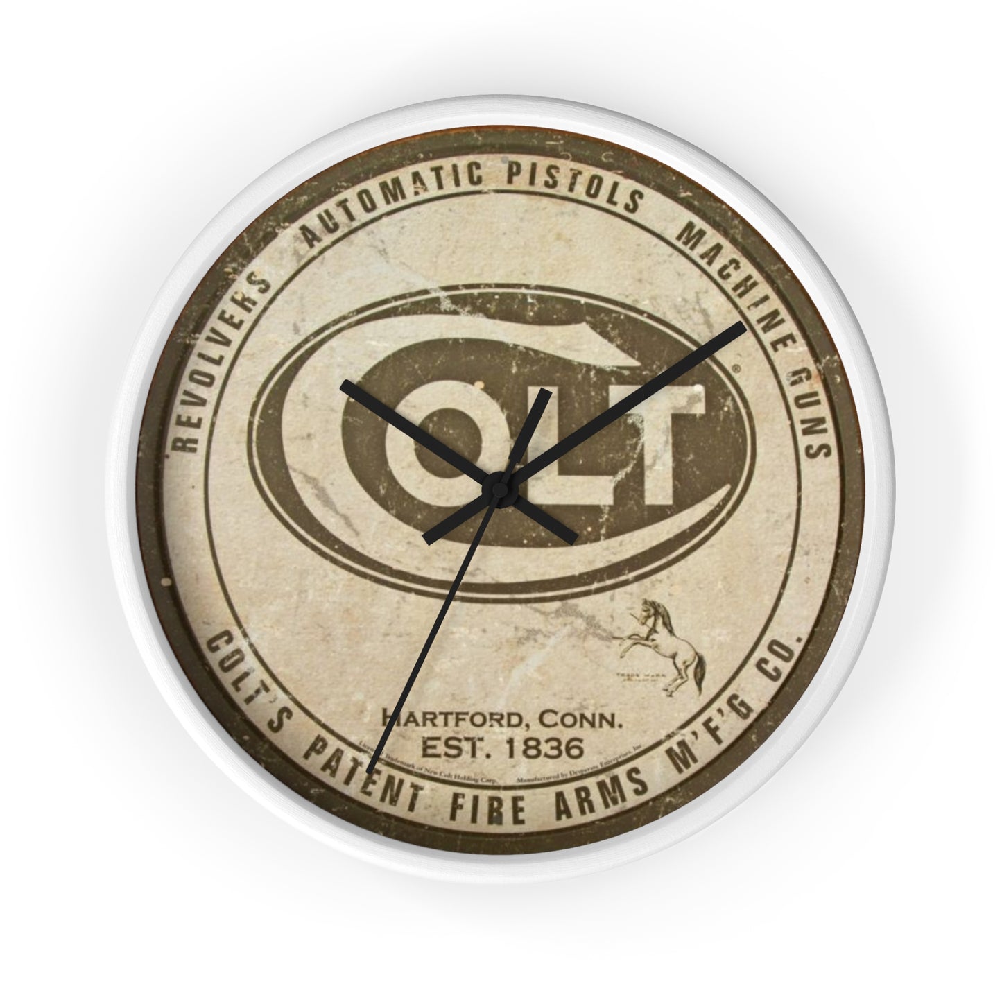 Colt REVOLVERS PISTOLS MACHINE GUNS Wall Clock