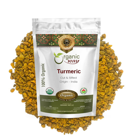 Turmeric/Haldi Root Cut & Sifted (Curcuma Longa) - Herbal Tea | Kosher & USDA Certified | Vegan, Non-Gmo & Gluten Free | 100% Raw from India (2LBS / 32Oz.) TLBH
