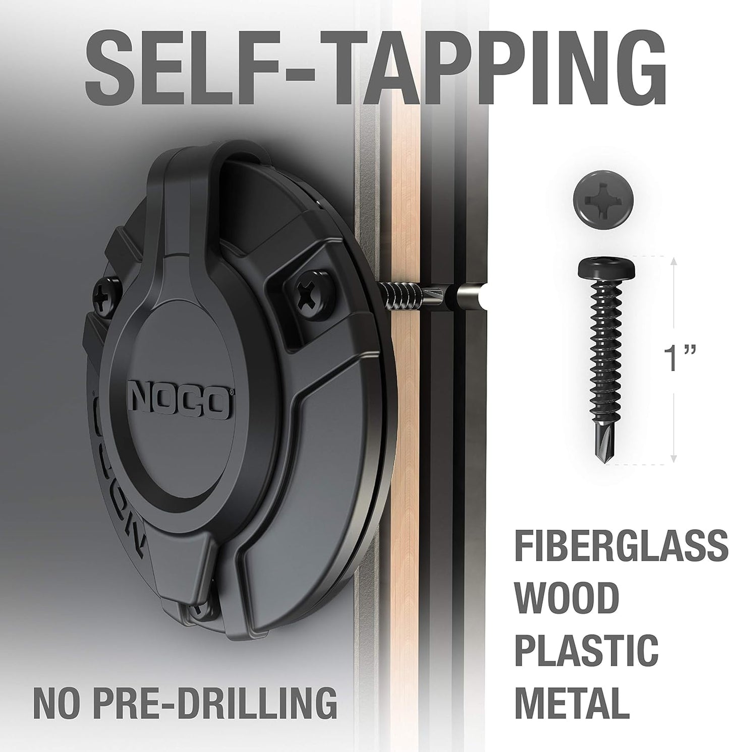 GCP1 15A AC Port Plug, 125V Power Inlet Socket, and Waterproof Electrical Outlet Receptacle Box with 16-Inch Integrated Outdoor Extension Cord