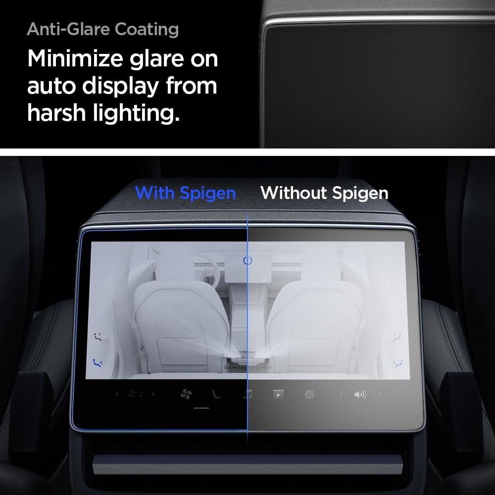 Tempered Glass Screen Protector [Glastr Slim] Designed for Tesla Model 3(2024/2025) 8" Rear Touchscreen - Matte/Anti Finger Print