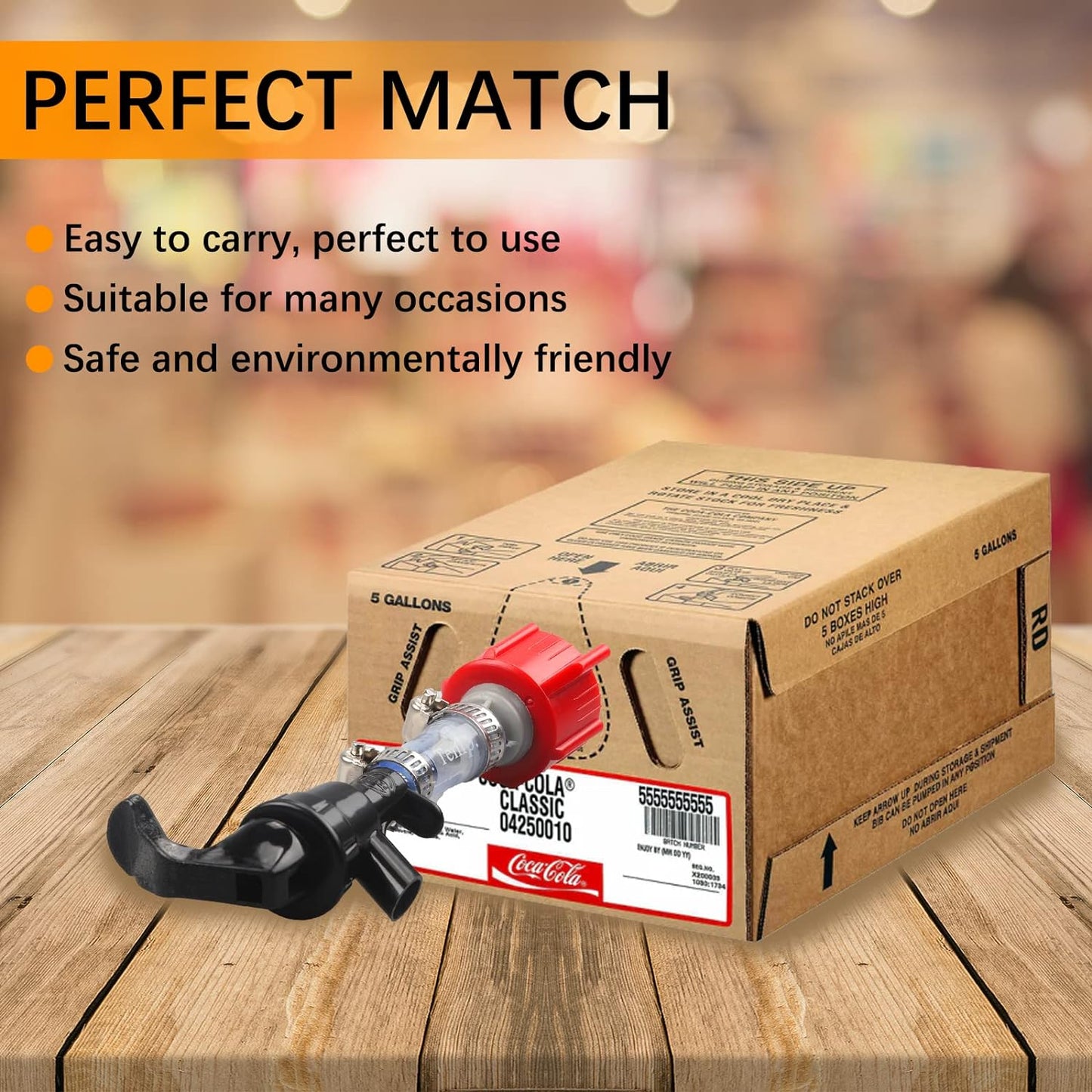 BIB Tap Valve for Coca Cola Bag in Box Syrups Removable Spigot Kit Soda Dispensing Faucet Hose Kit