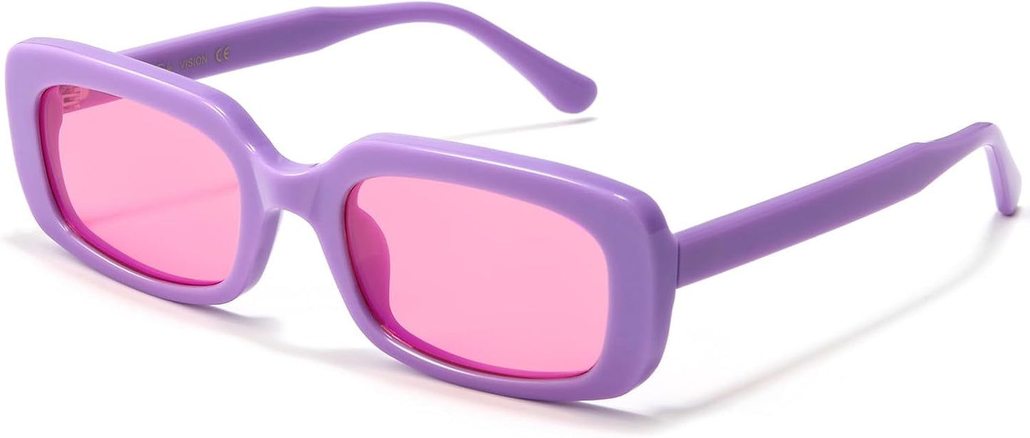 Rectangle Sunglasses Men Tinted Polarized Big Square Retro 90S Vintage Y2K Glasses for Women UV Protection