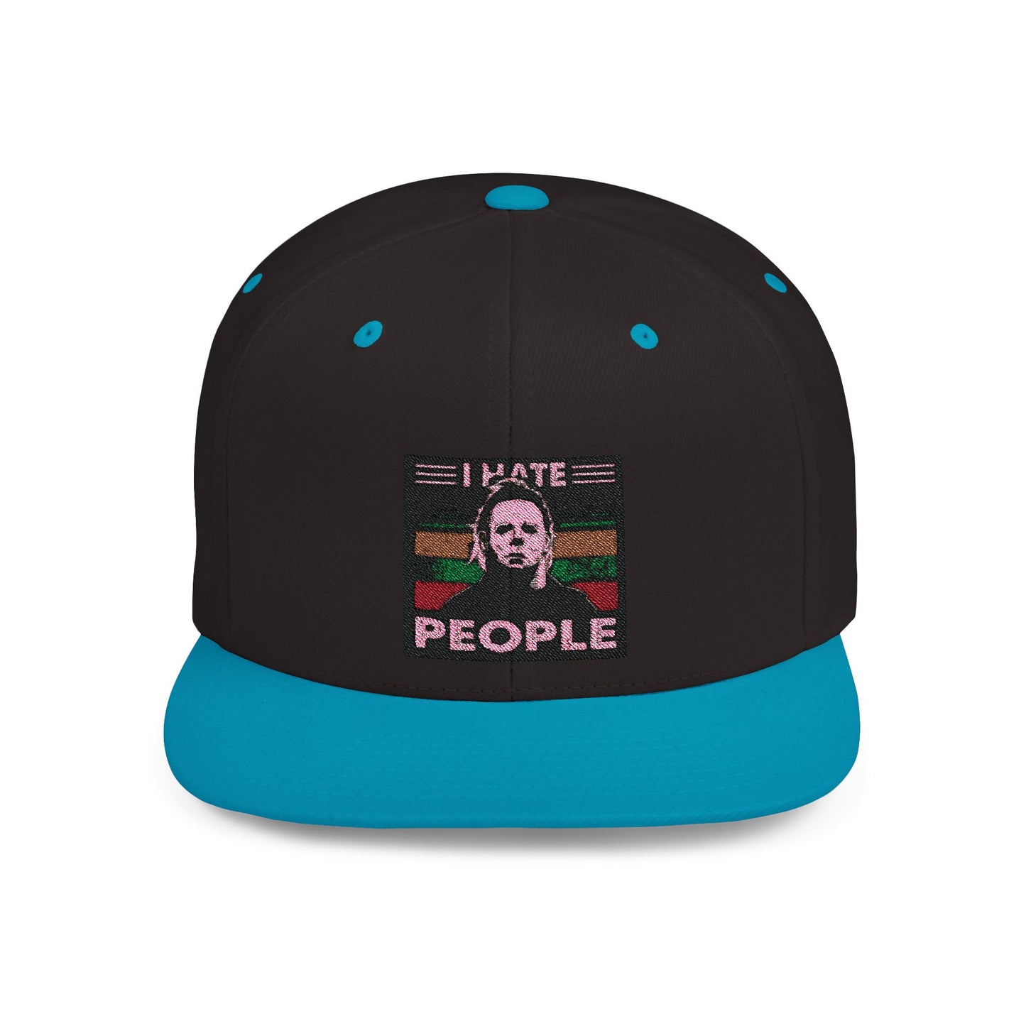 Michael Myers I Hate People Vintage Print Flat Bill Snapback