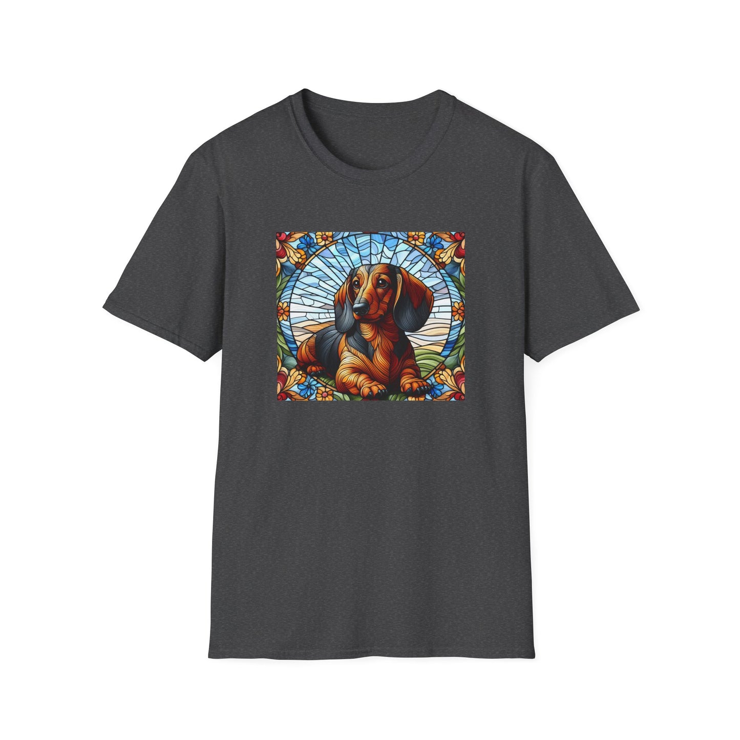 Dachshund Stained Glass Unisex Softstyle T-Shirt