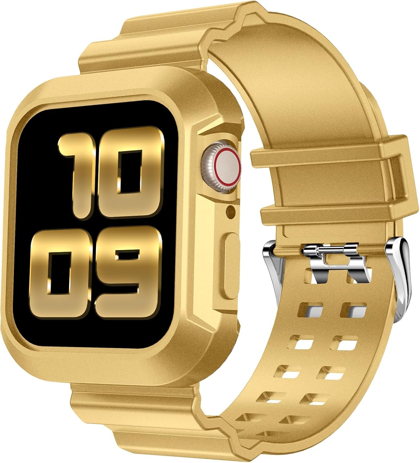 Compatible for Clear Apple Watch Band with Bumper Case, Women Men Glitter Bling TPU Sport Strap for Iwatch SE Ultra Series 10 9 8 7 6 5 4 3 2 1