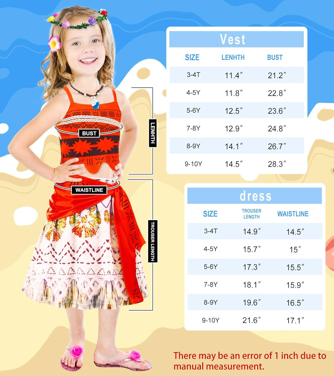 Princess Costume Dress for Girls,Two-Pieces Crop Top Skirt Birthday Outfits Halloween Dress up for Kids