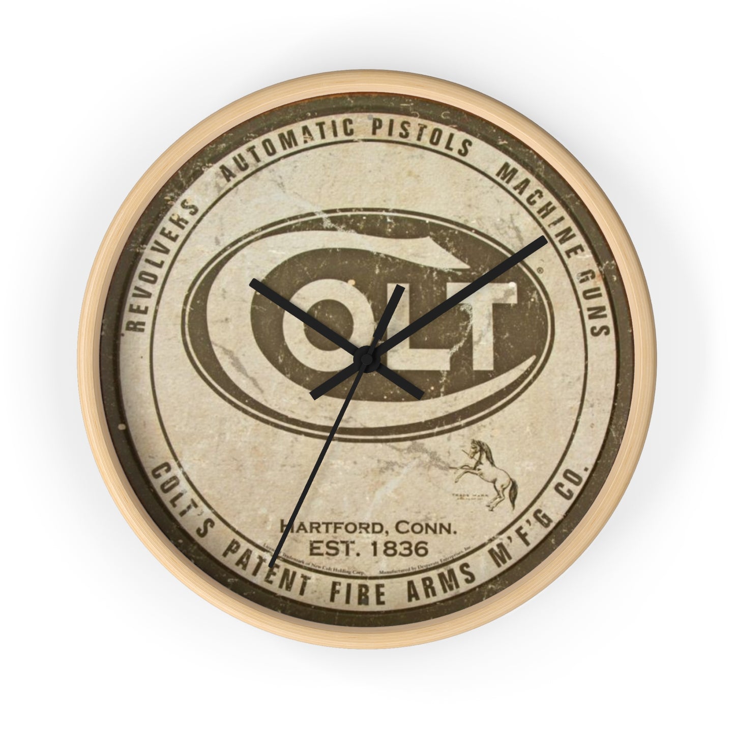 Colt REVOLVERS PISTOLS MACHINE GUNS Wall Clock