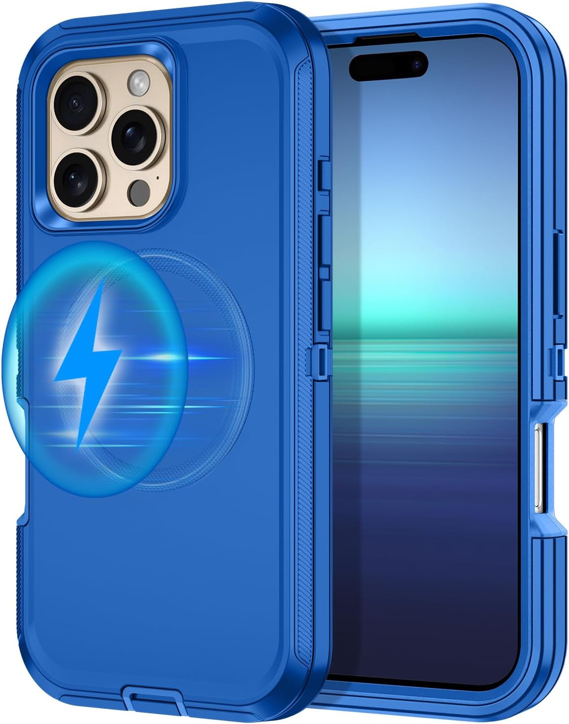 For Iphone 16E Case [Compatible with Magsafe] Shockproof 3-Layer Full Body Protection [Without Screen Protector] Rugged Heavy Duty Cover Case for Apple Iphone 16E 6.1",Turquoise