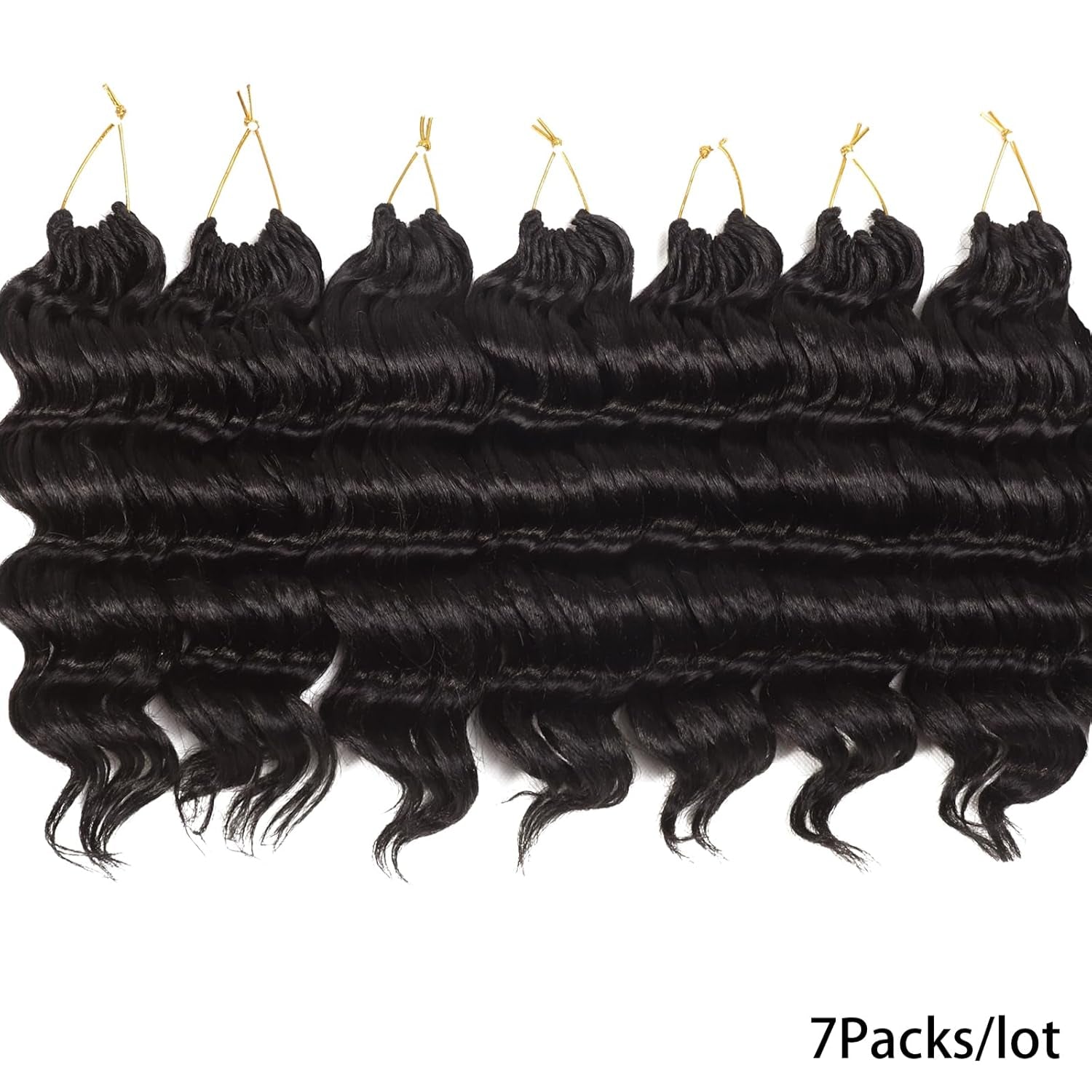 Dark Brown Ocean Wave Crochet Hair Pre Looped 9 Inch Curly Crochet Hair Ocean Wave 7 Packs Deep Wave Short Wavy Ocean Wave Crochet Braids Hair Extensions for Women Water Wave