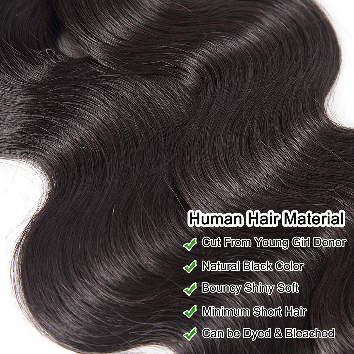 Human Hair Bundles 16 18 20 Inch Body Wave Bundles Human Hair 100% Unprocessed Brazilian Virgin Hair Quick Weave Bundles Human Hair 3 Bundles Deals Real Human Hair Extensions Natural Black