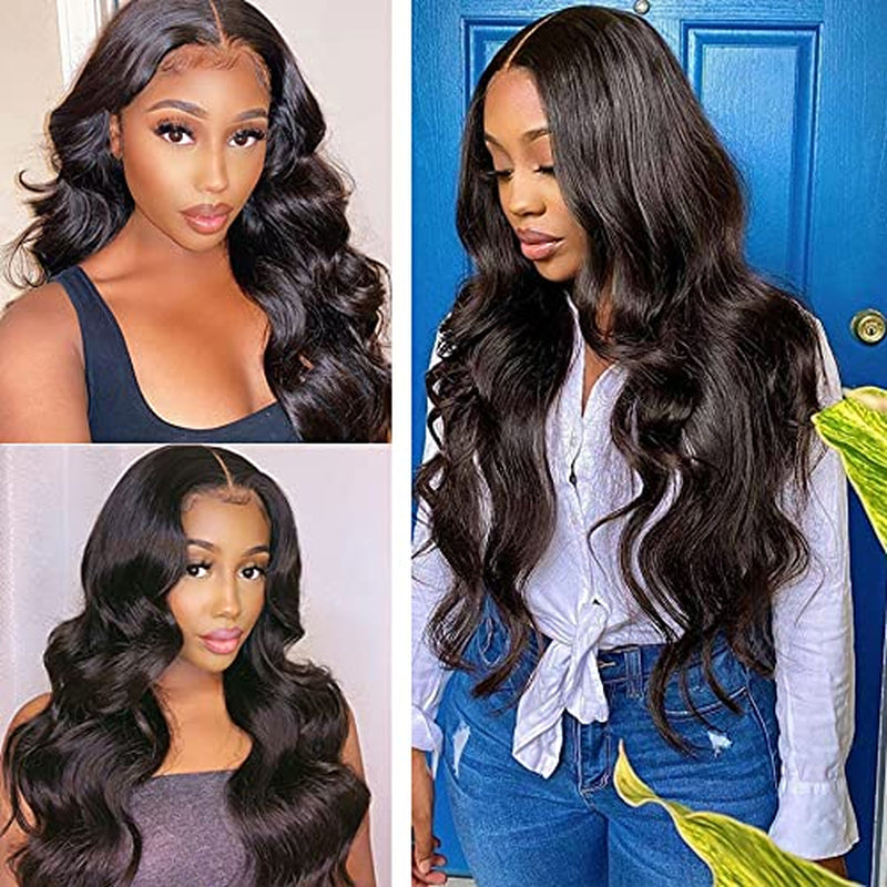 Body Wave Closure 4X4 Free Part Closure Brazilian Human Hair Closure Body Wave Lace Top Closure Human Hair Virgin Human Hair Weave Swiss Lace Closures with Baby Hair Natural Black Color(10Inch)