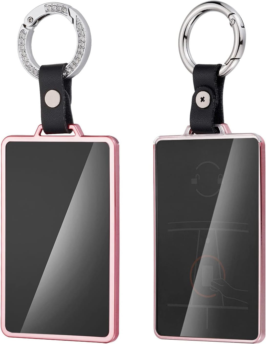 Key Card Holder Case for Tesla Model 3 Model Y Soft TPU Full Protection Key Fob Cover Shell Key Chain 2 PCS