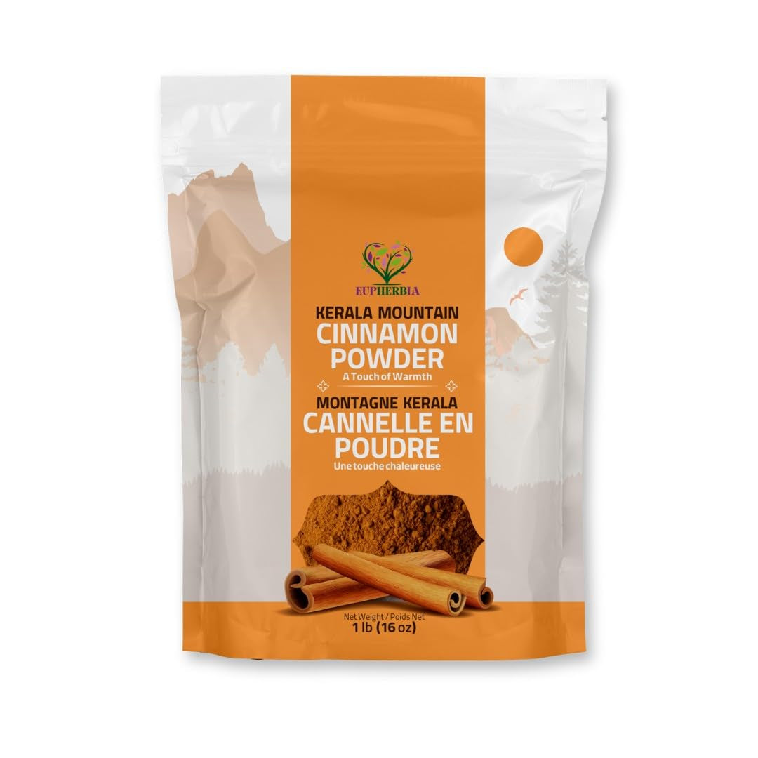 Kerala Mountain Cinnamon Powder, 454 G (16 Oz), True Cinnamon, Hand-Selected Premium Grade, Ideal for Cooking, Baking & Beverages, Kosher Certified, Bulk Refill Bag TLBH