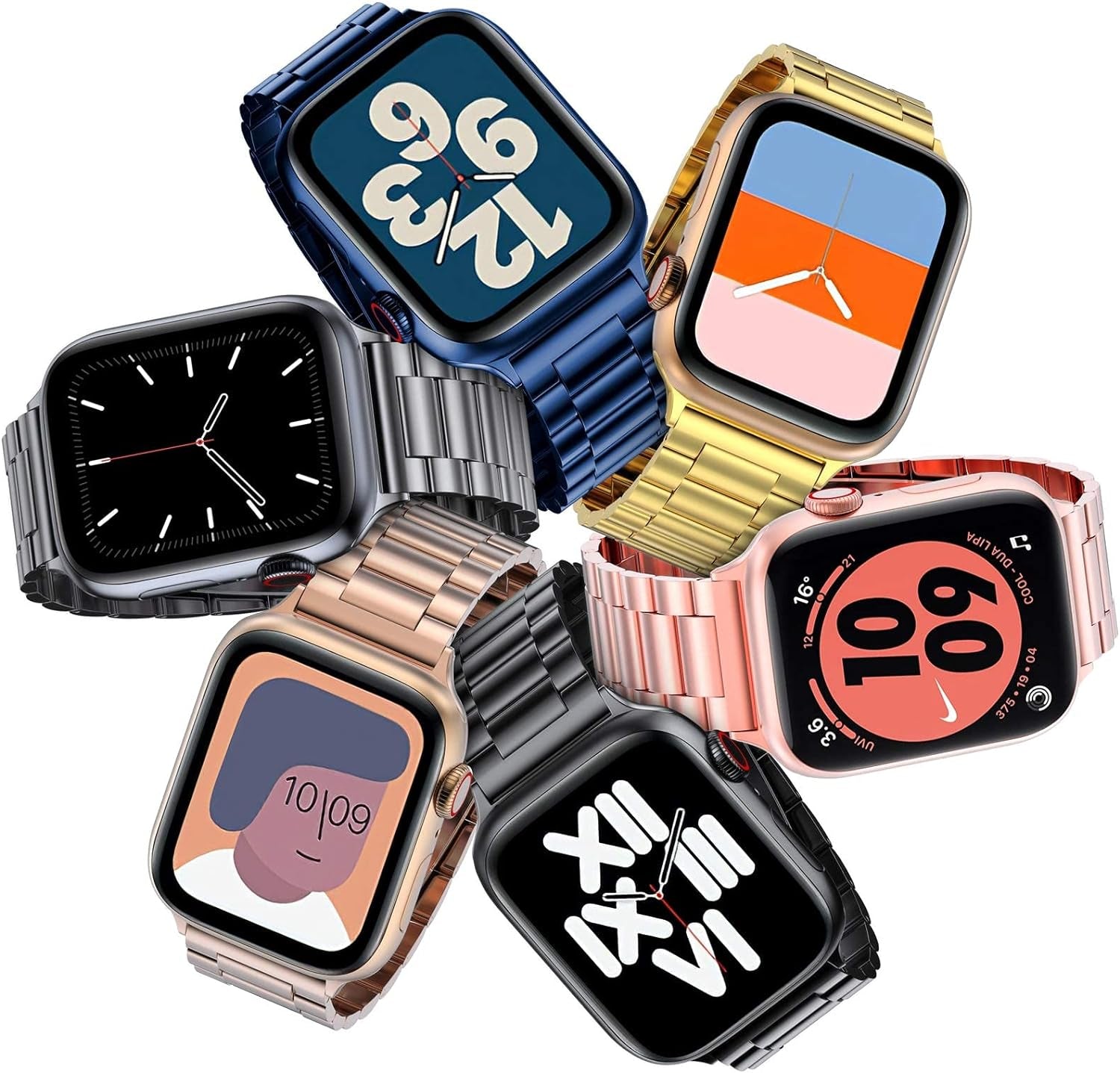 Metal Band Compatible with Apple Watch Bands for Men & Women 49Mm 45Mm 44Mm 42Mm 41Mm 40Mm 38Mm, Business Stainless Steel Strap for Iwatch Bands Ultra 2, SE, Ultra Series 10 9 8 7 6 5 4 3 2 1
