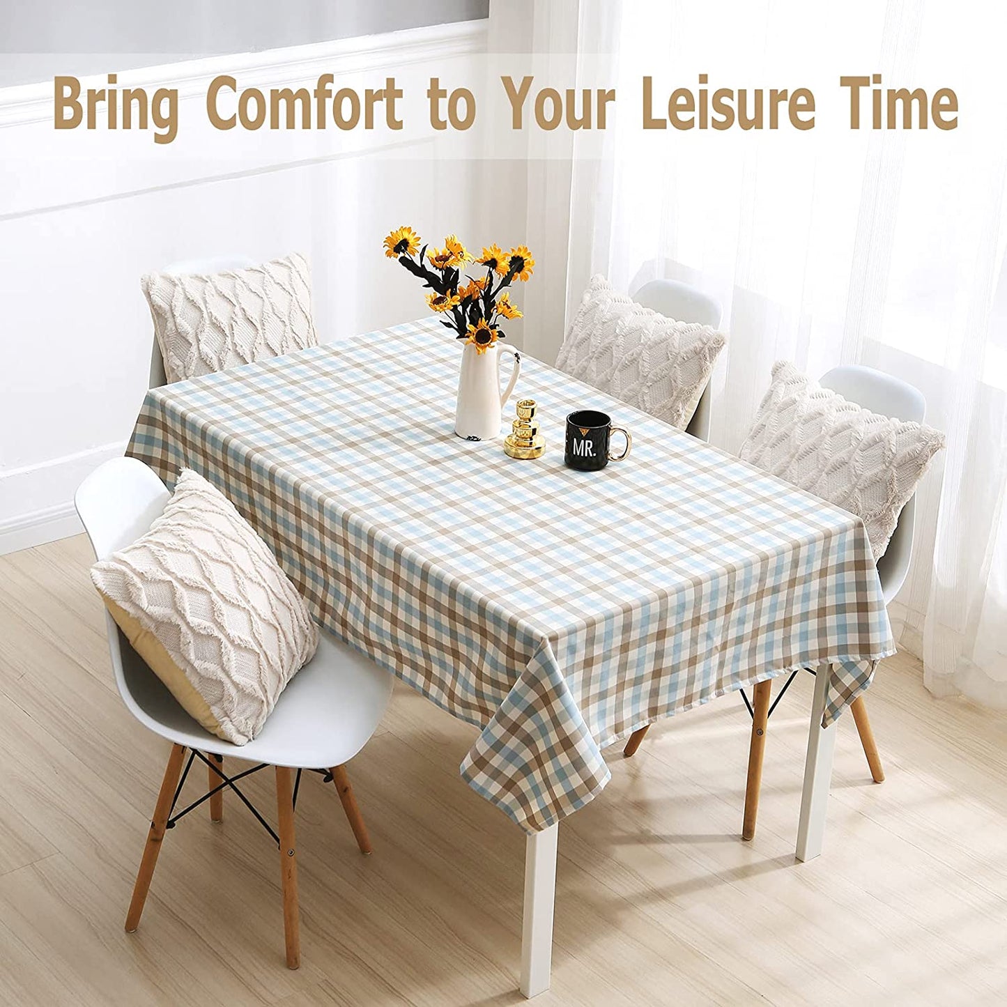 Pack of 2 Faux Wool Throw Pillow Covers 20X20 Inches Decorative Farmhouse Velvet Couch Pillow Case Soft Plush Square Boho Cushion Pillowcase, Embroidery, Geometric, Home, Beige