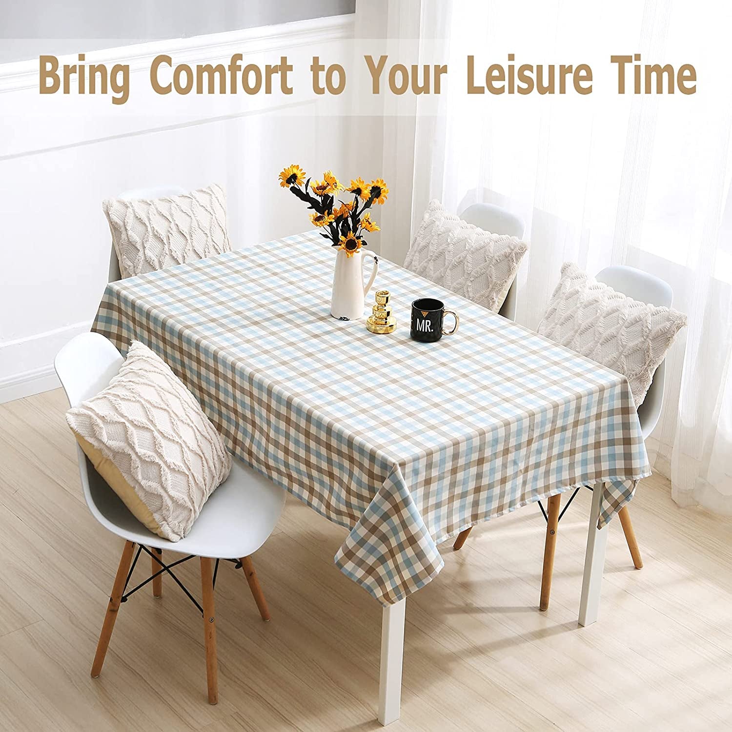 Pack of 2 Faux Wool Throw Pillow Covers 20X20 Inches Decorative Farmhouse Velvet Couch Pillow Case Soft Plush Square Boho Cushion Pillowcase, Embroidery, Geometric, Home, Beige