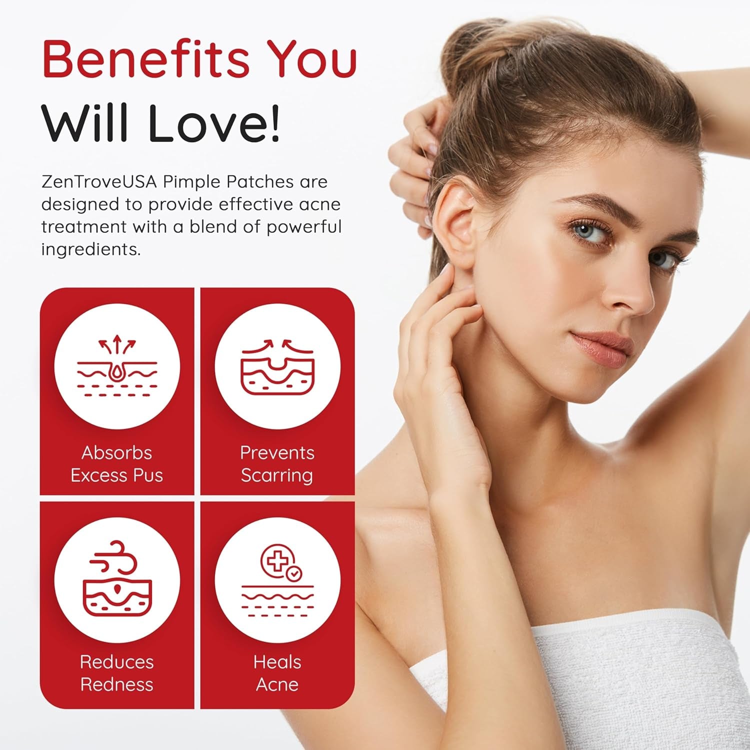 450 Pimple Patches for Face, 4 Size Acne Patches, Hydrocolloid Patches for Covering Zits and Blemishes, Spot Stickers with Salicylic Acid, Glycolic Acid, Tea Tree Oil and Calendula Oil