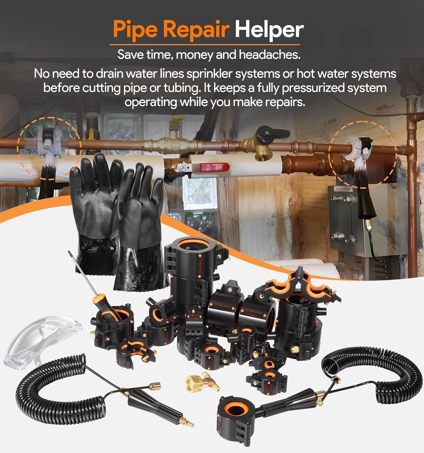 CST2 General Cold-Shot Pipe Freeze Kit, Small, Black and Orange